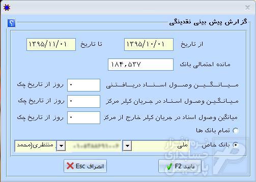 گزارش پیش بینی نقدینگی در نرم افزار حسابداری پارمیس پلاس گزارش پیش بینی نقدینگی در نرم افزار حسابداری پارمیس پلاس