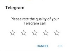 امتیاز دادن به کیفیت تماس صوتی تلگرام