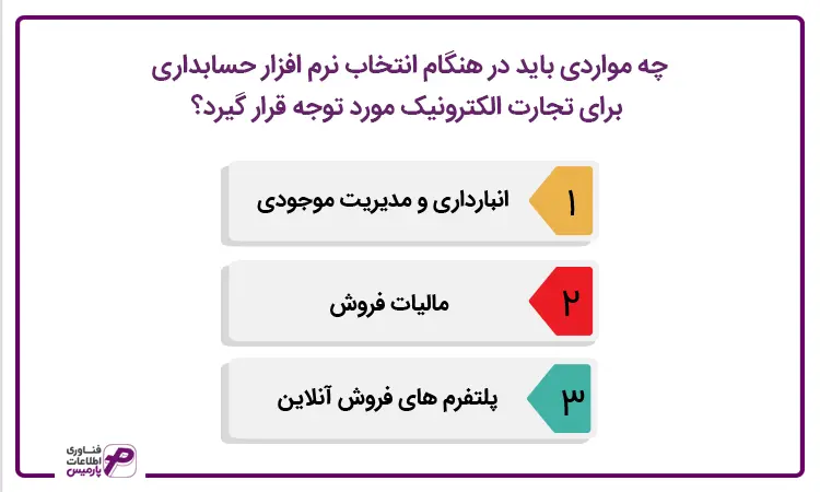 انتخاب نرم افزار حسابداری تجارت الکترونیک