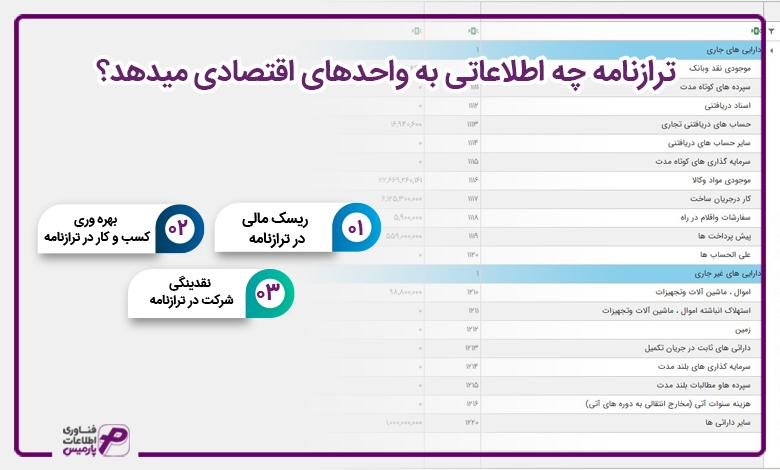 ترازنامه چه اطلاعاتی به واحدهای اقتصادی میدهد؟ 