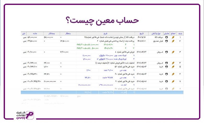 حساب معین چیست؟