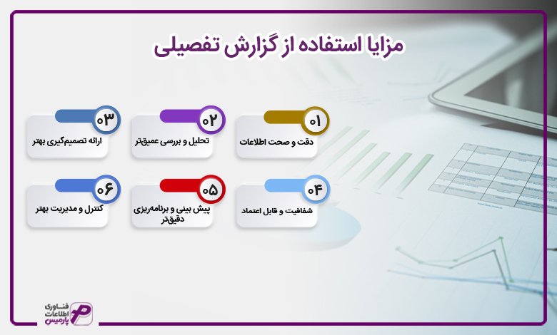 مزایا استفاده از گزارش تفصیلی